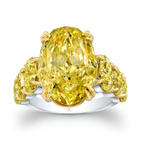 10.03 Fancy Yellow Oval Diamond 7-stone Ring
