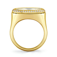 East West Oval Cut Diamond Halo Ring