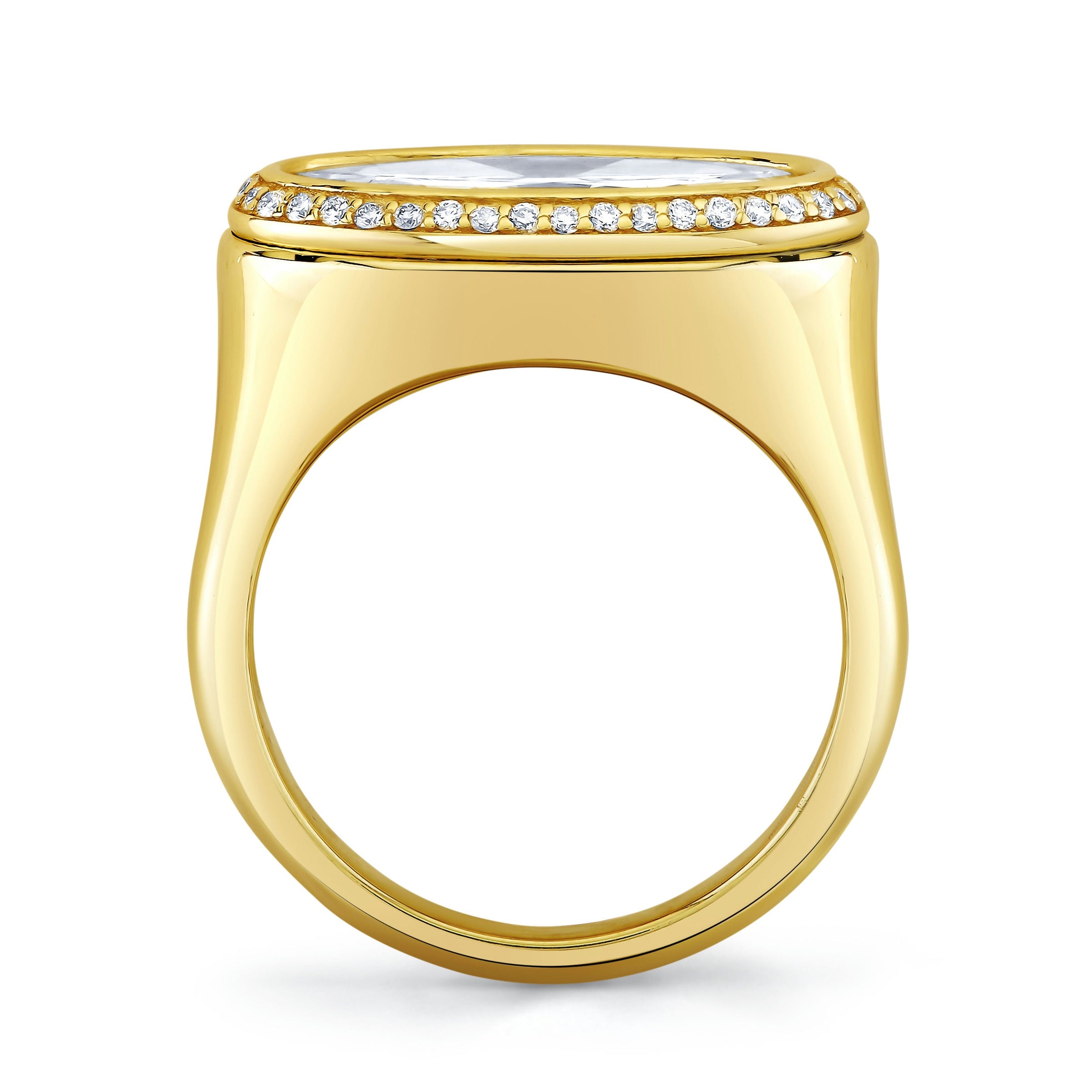 East West Oval Cut Diamond Halo Ring
