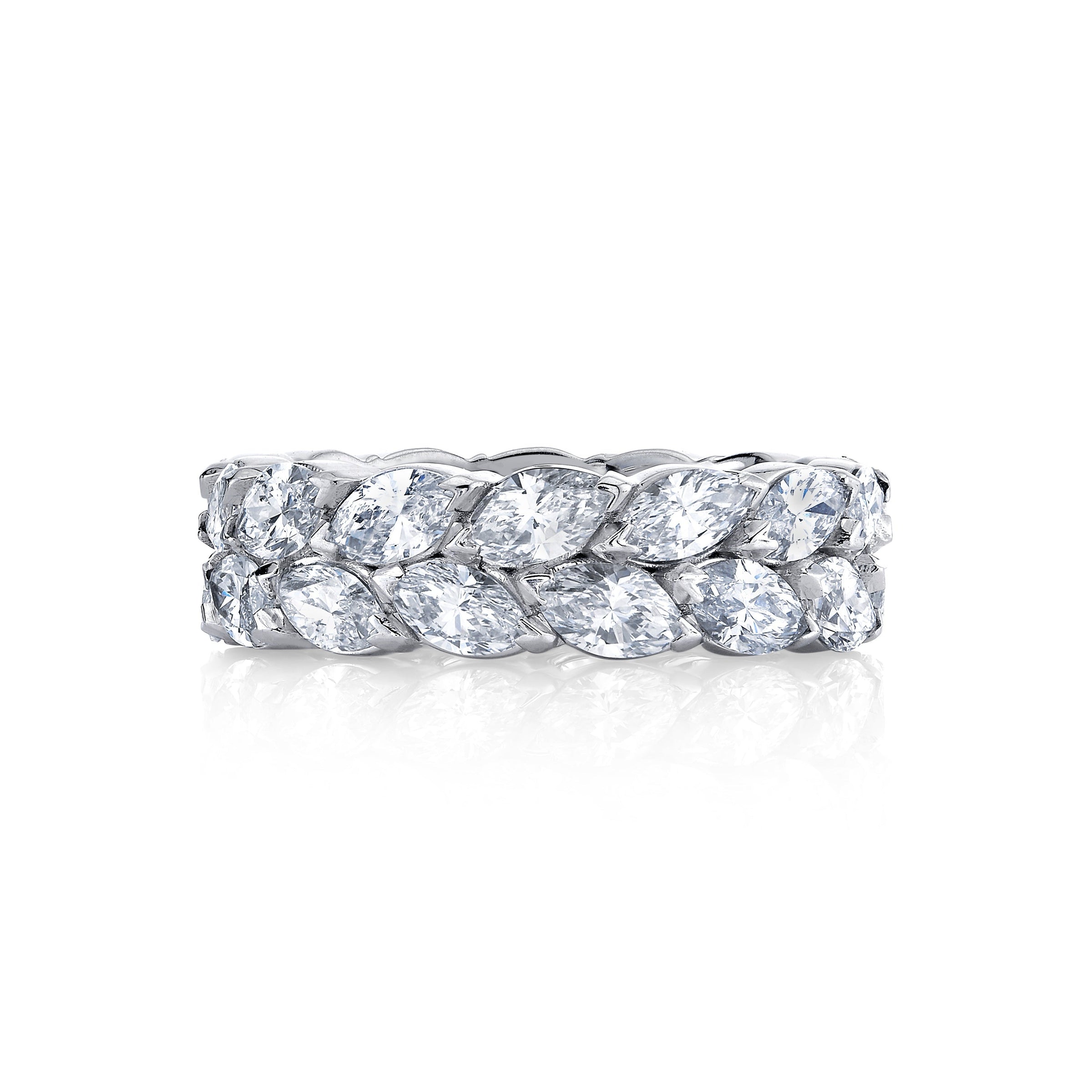 Marquise Diamond Double Row Eternity Band