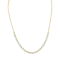 Floating Emerald Cut Diamond Necklace