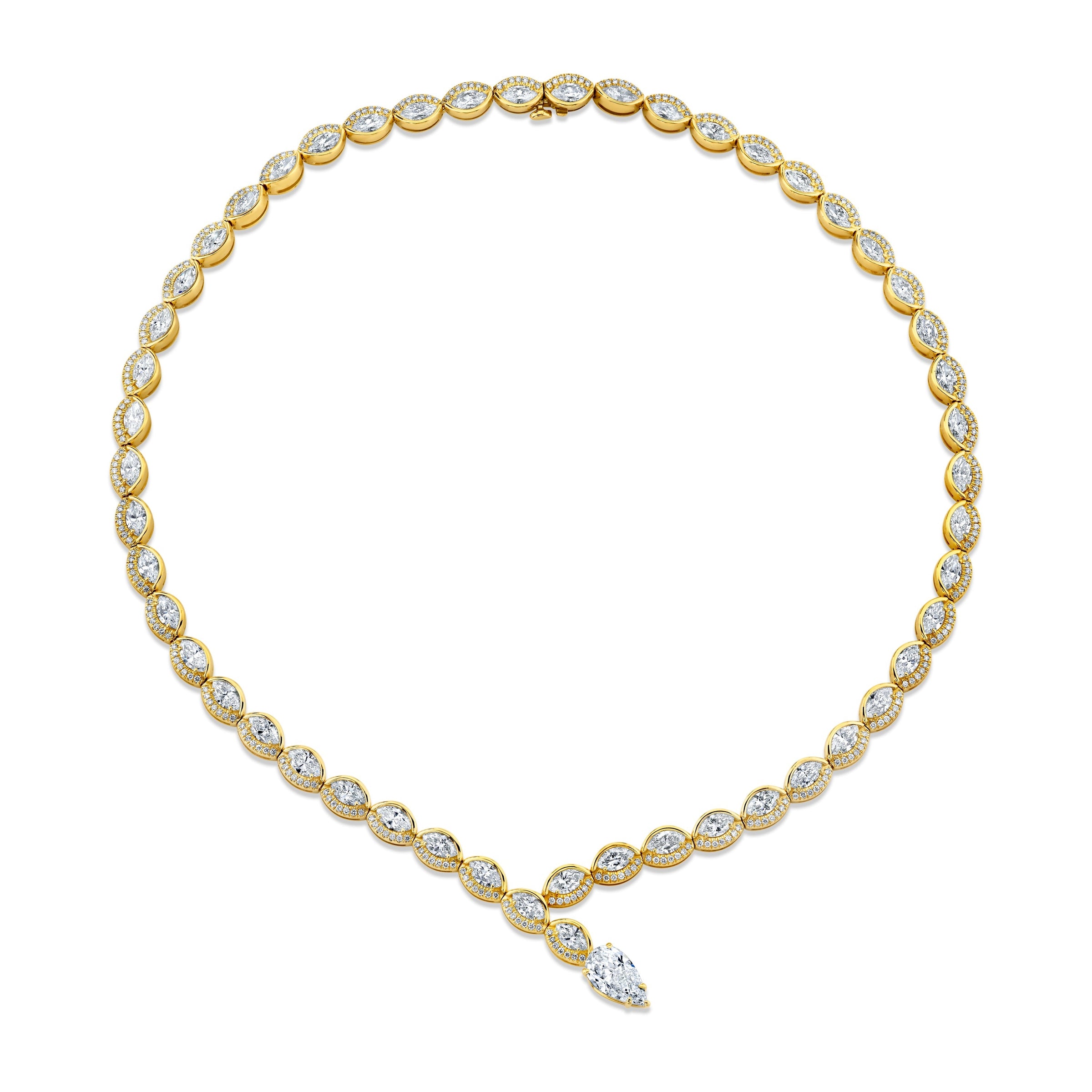 Marquise Asymmetrical Diamond Necklace