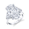 9.60 Carat Oval Diamond Ring with Heart Accents