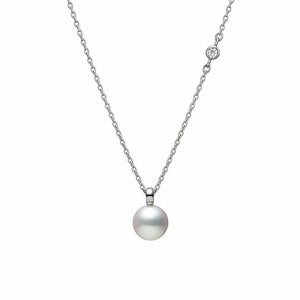 Akoya Cultured Pearl and Diamond Pendant