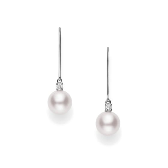 Akoya Cultured Pearl and Diamond Classic Leverback Earrings