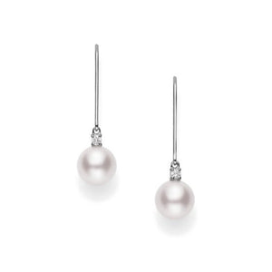 Akoya Cultured Pearl and Diamond Classic Leverback Earrings