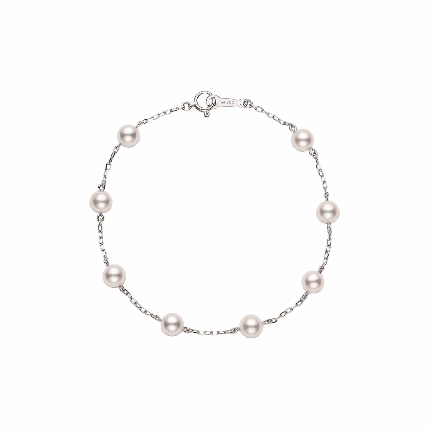 Akoya Cultured Pearl Station Everyday Essentials Bracelet (6.5-6mm A+)