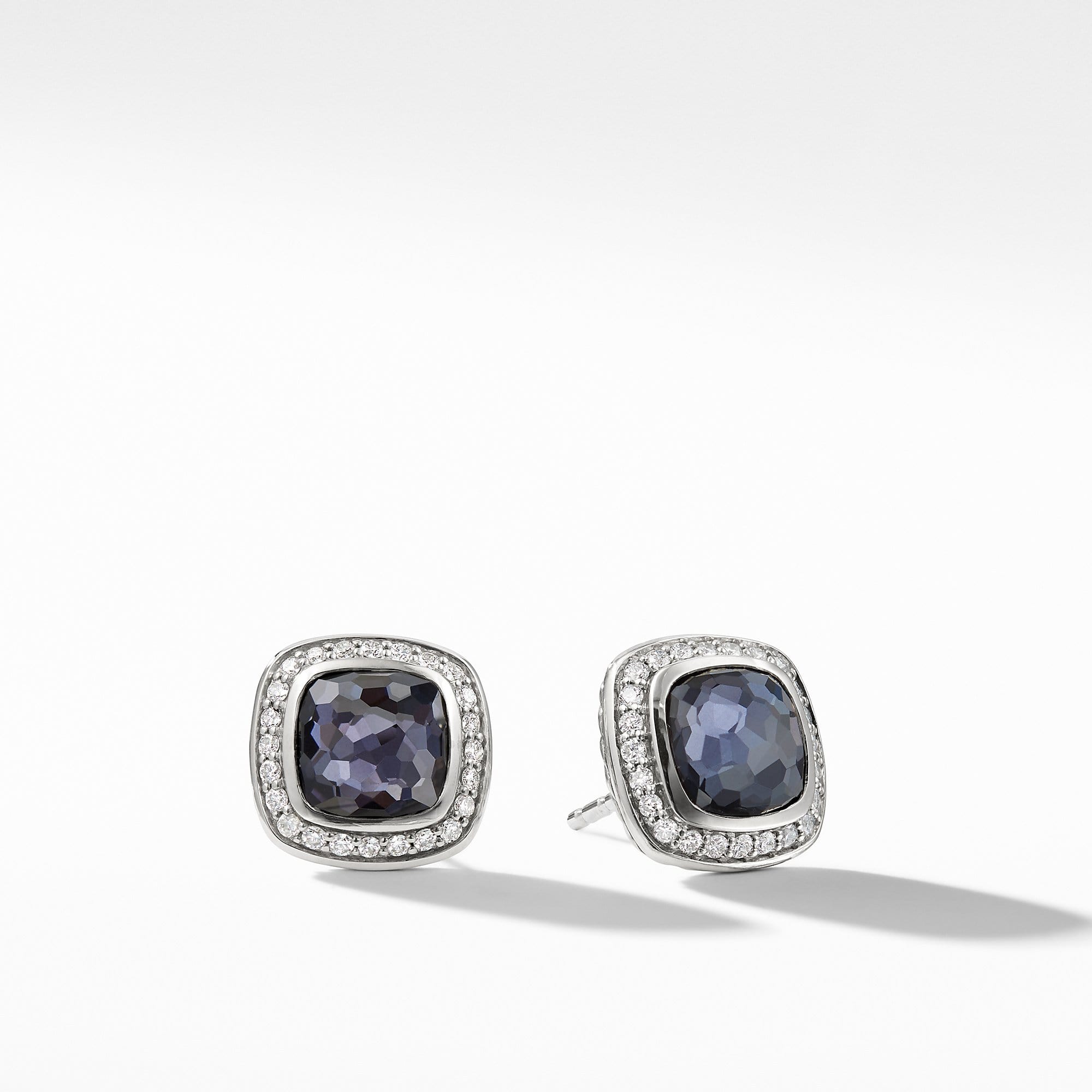 Albion Earrings with Black Orchid and Diamonds