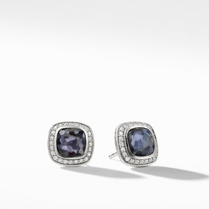 Albion Earrings with Black Orchid and Diamonds