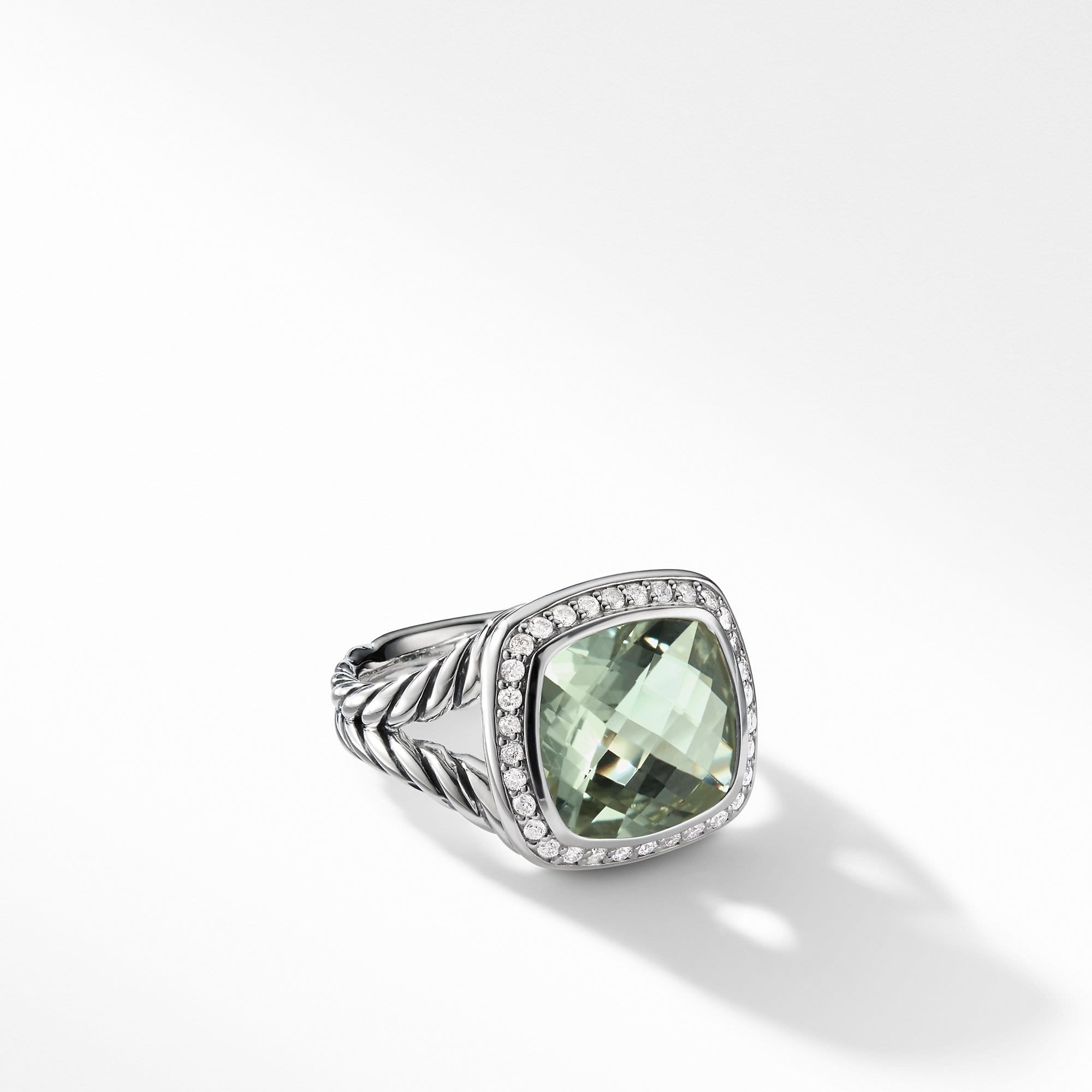 Albion Ring with Prasiolite and Diamonds