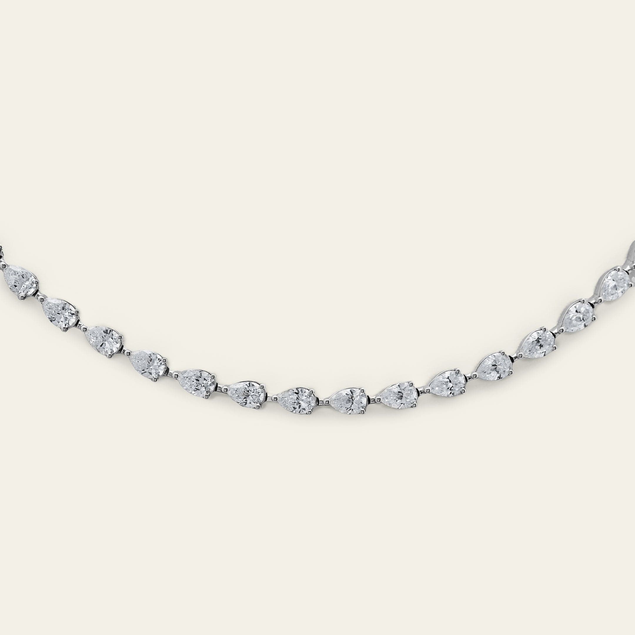 Alina 7 Carat Diamond Pear Diamond Tennis Necklace