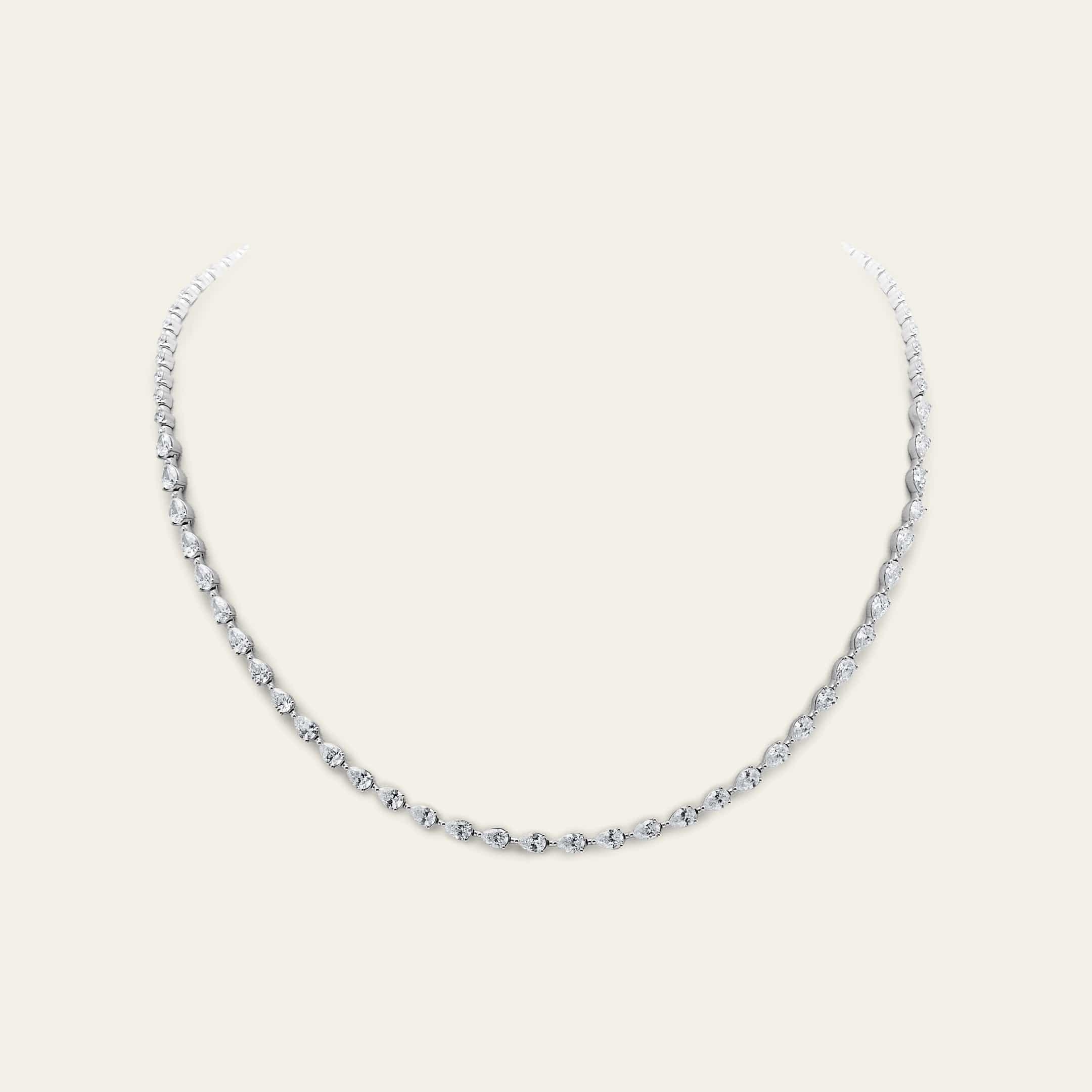 Alina 7 Carat Diamond Pear Diamond Tennis Necklace