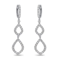1.41ct. Natural Diamond Chandelier Earrings Set In 18K White Gold