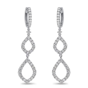 1.41ct. Natural Diamond Chandelier Earrings Set In 18K White Gold