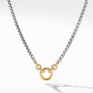 Amulet Vehicle Box Chain Necklace with 18K Yellow Gold