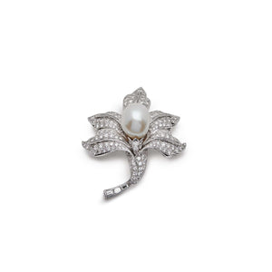 Antique Floral Pearl Brooch
