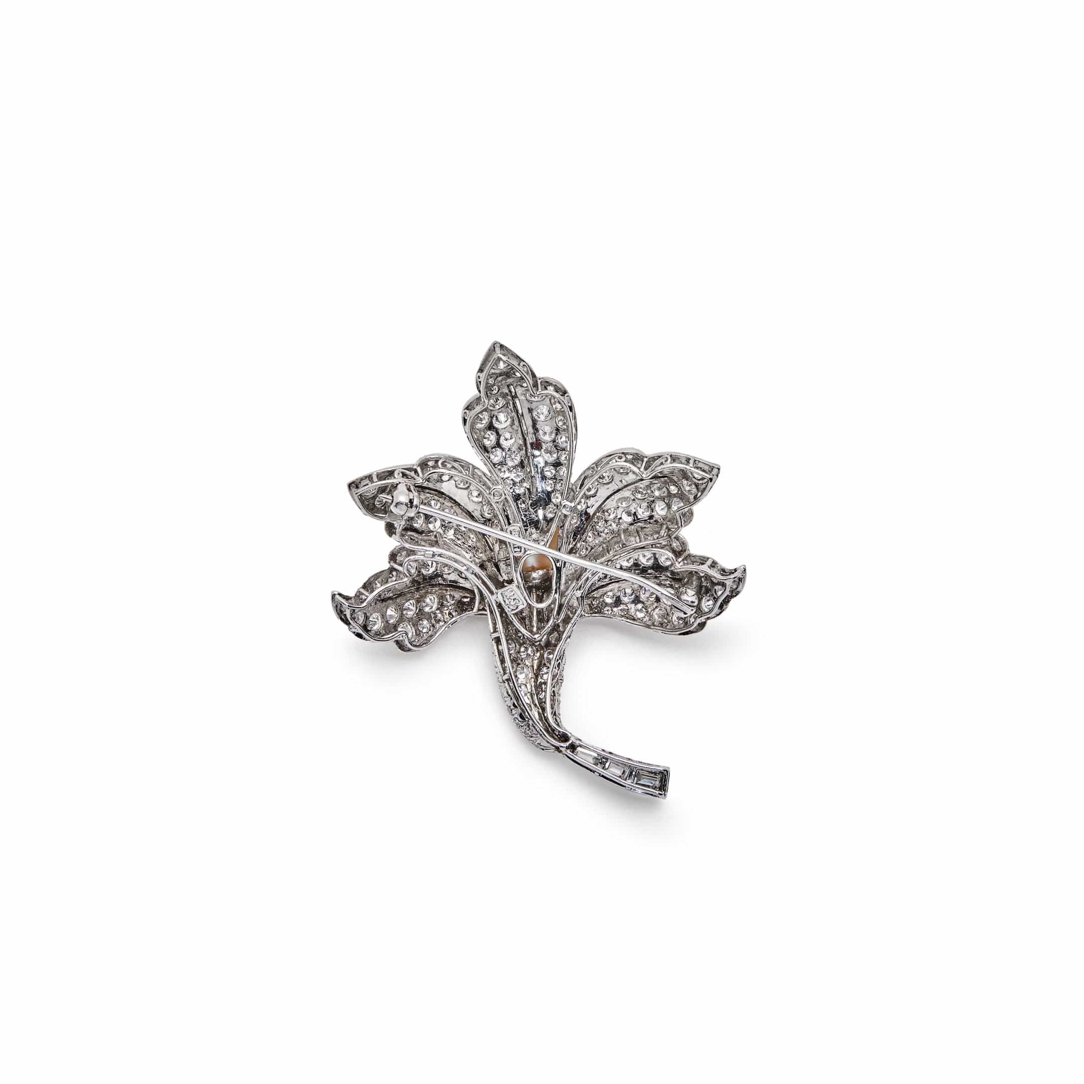 Antique Floral Pearl Brooch