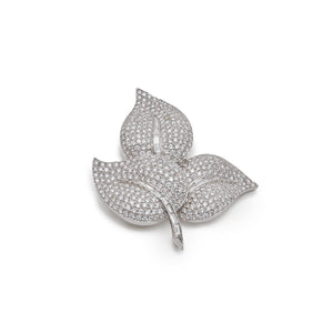 Diamond Leaf Vintage Brooch