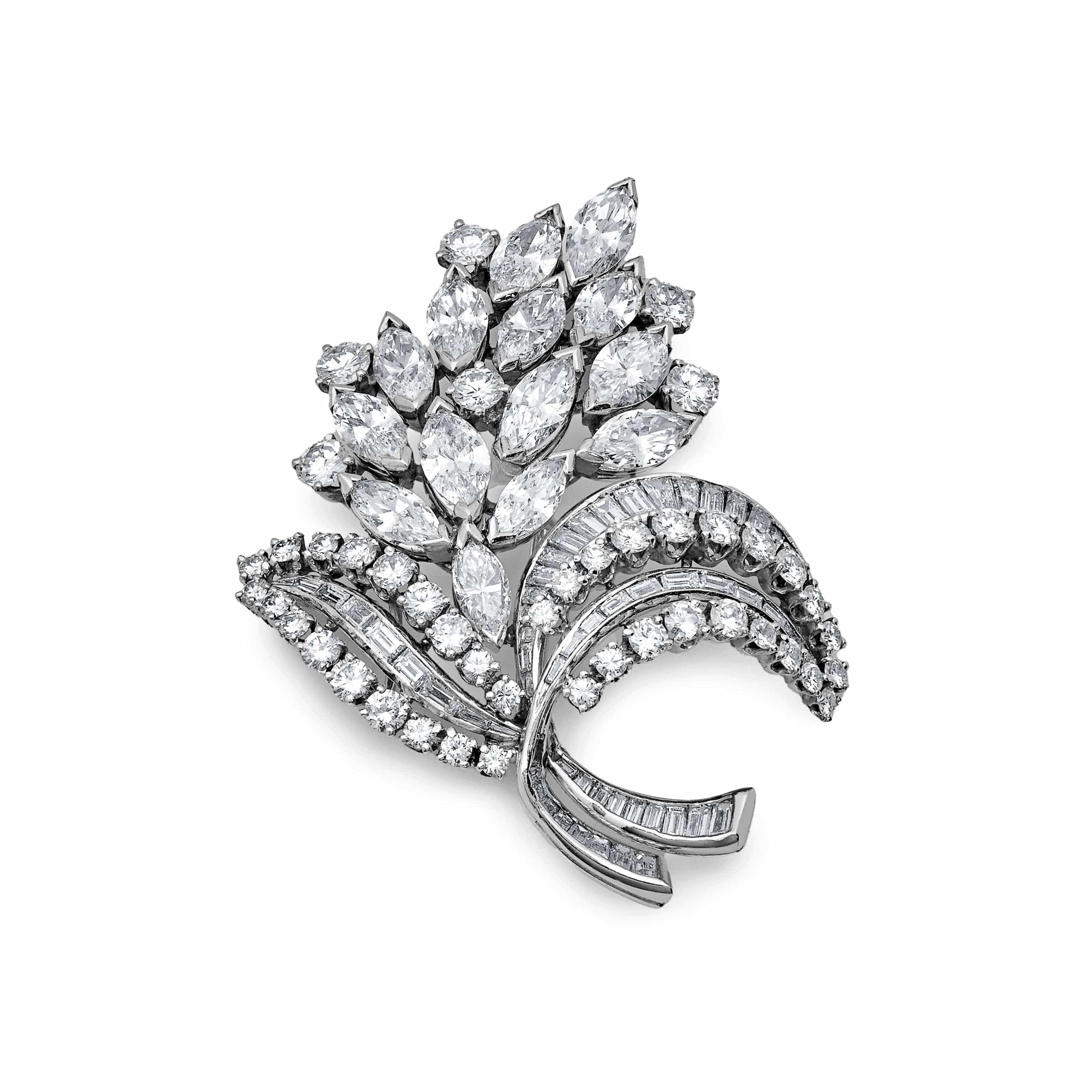 Vintage Diamond Bouquet Brooch
