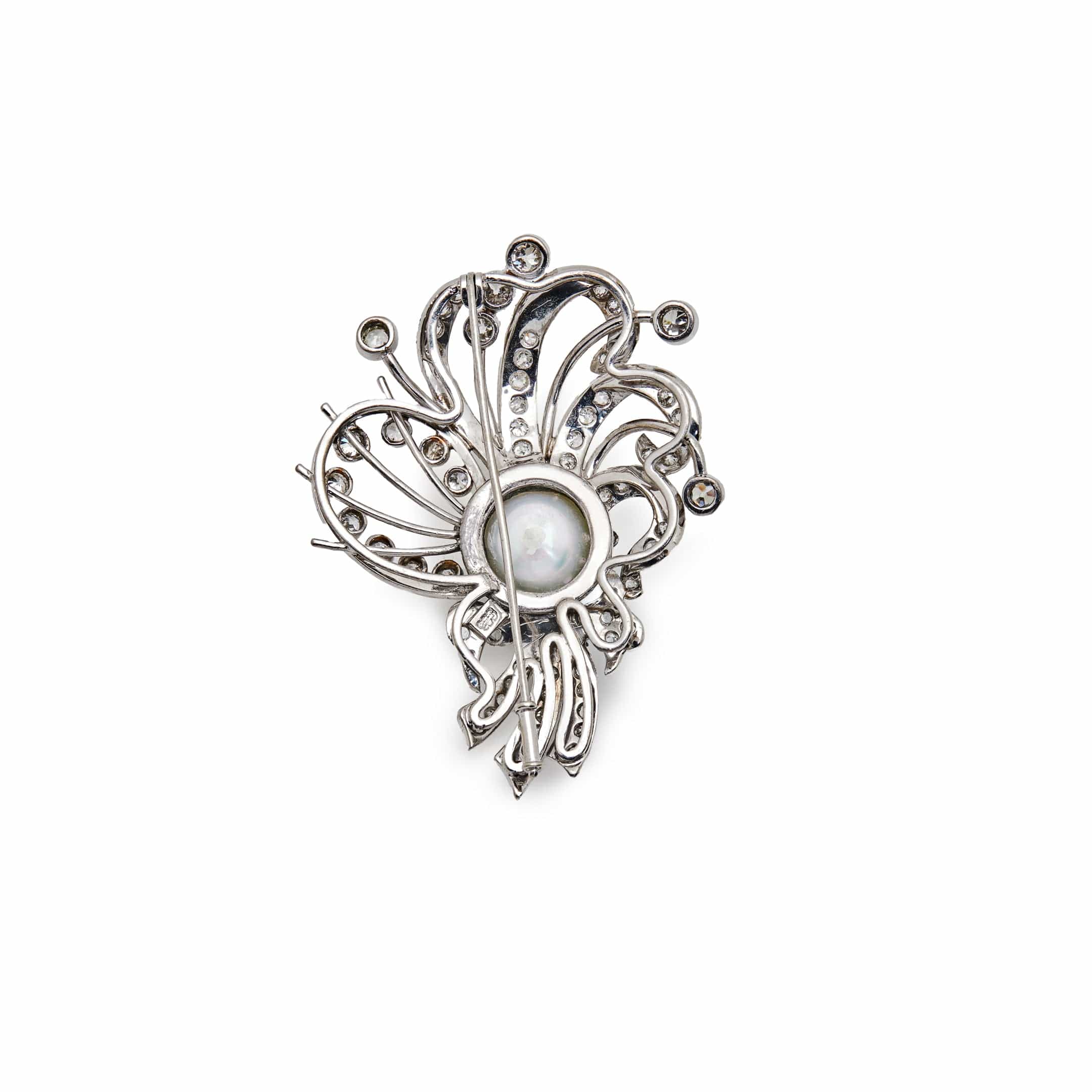Vintage Pearl and Diamond Brooch
