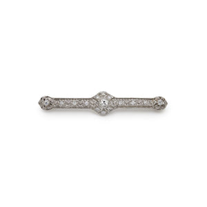 Antique White Gold and Diamond Pin