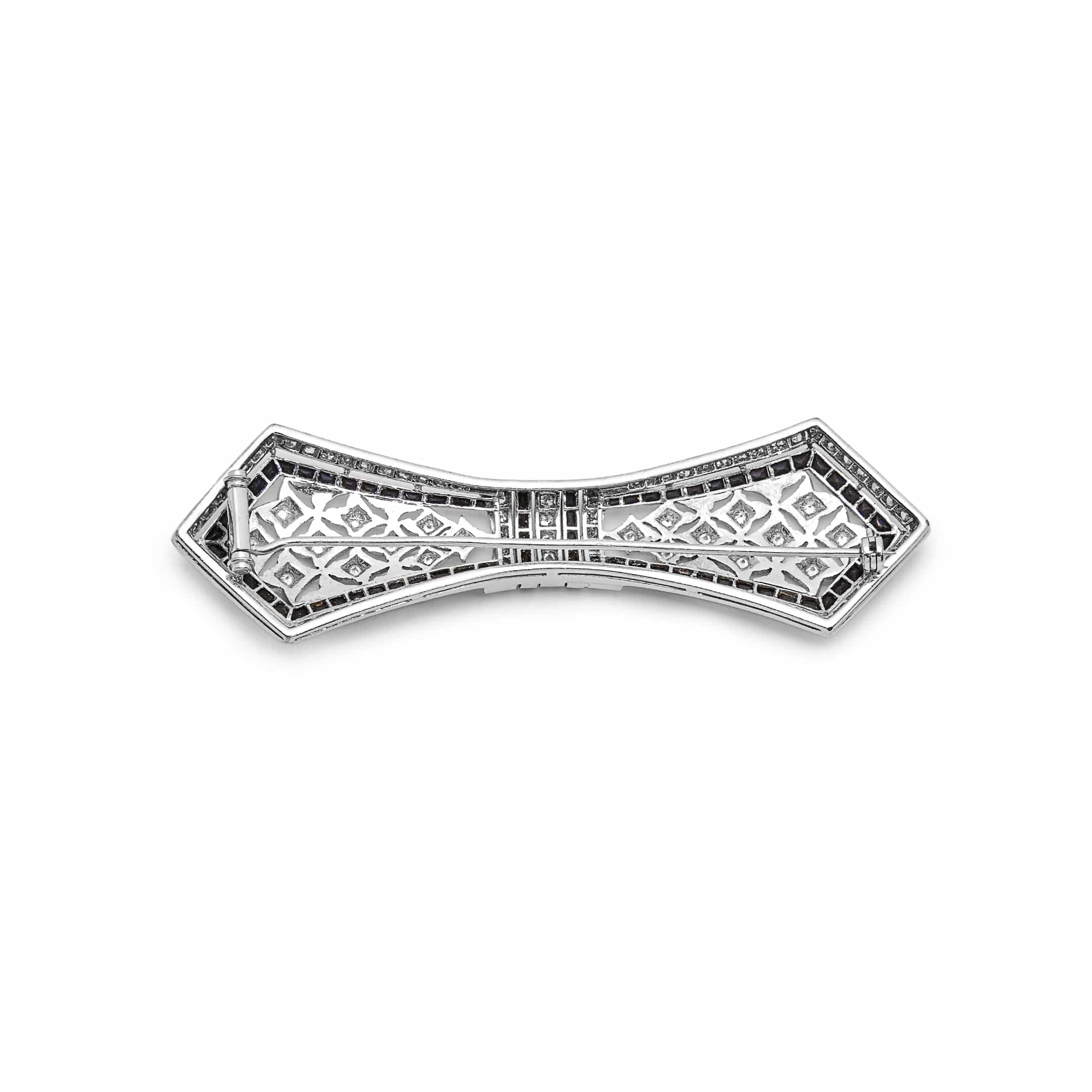 Vintage Black and White Diamond Brooch