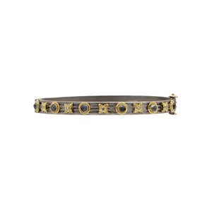 Hematite and Champagne Diamond Huggie Bracelet