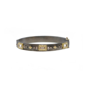 Morganite and Diamond Bangle Bracelet