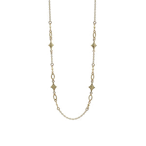 Gold Crivelli Scroll Oval Link Necklace
