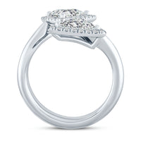 Bypass Ring with Trilliant Cut Diamonds
