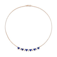 Alternating Heart Shape Diamond & Sapphire Necklace