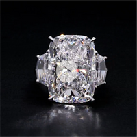 16.71 Carat Cushion Diamond 3-Stone Ring