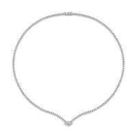 Diamond Necklace with Marquise Center Stone