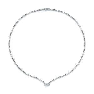 Diamond Necklace with Marquise Center Stone