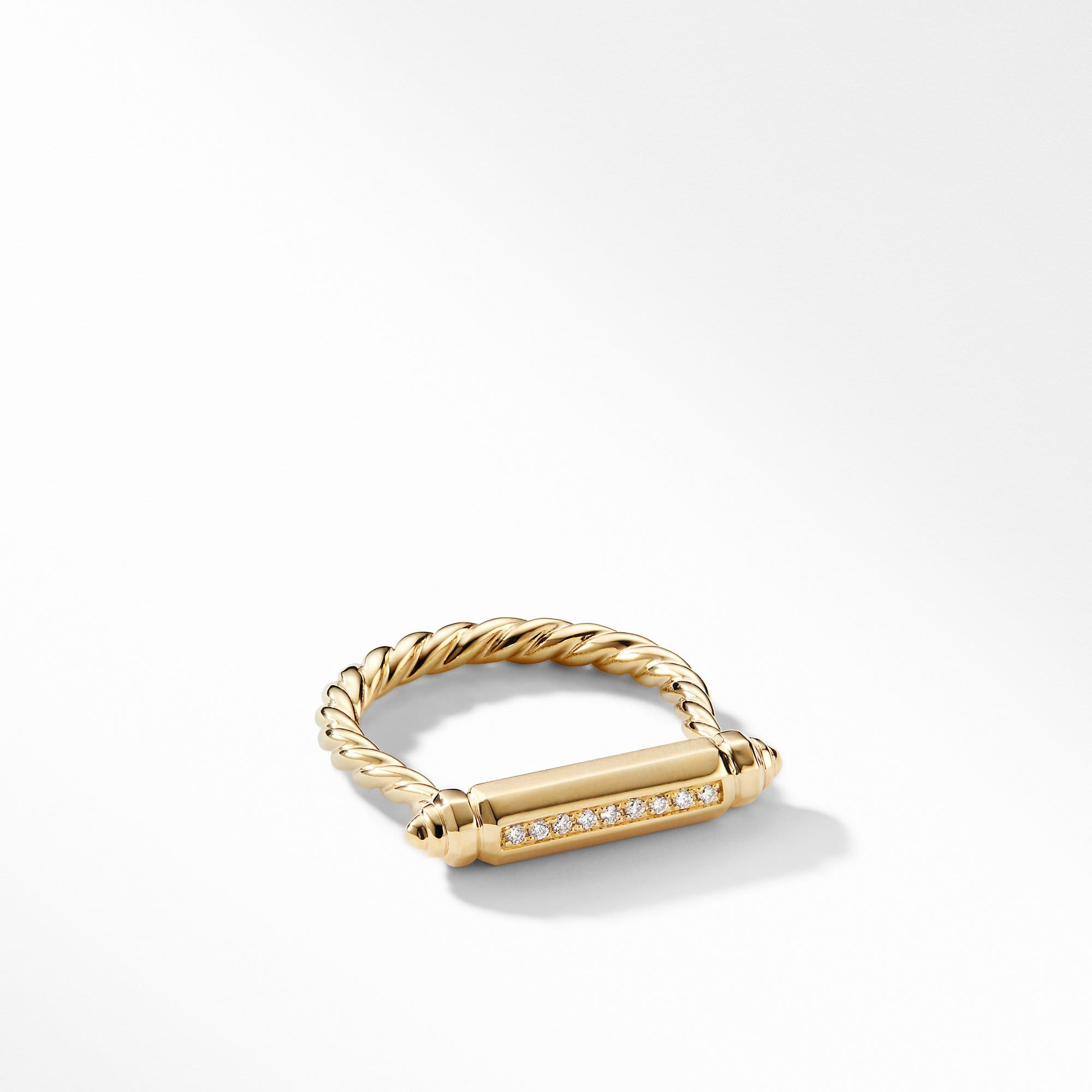 Barrels Ring with Diamonds in 18K Gold