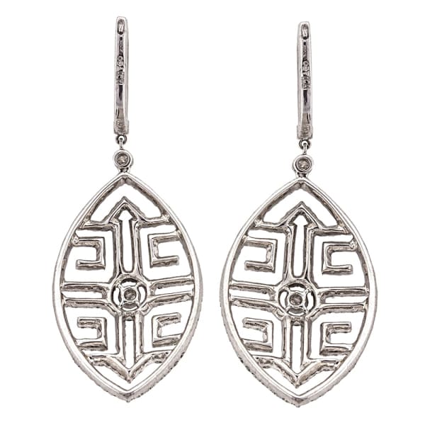 2.87ct. Diamond Chandelier Earrings Set In 18K White Gold, Prong Set