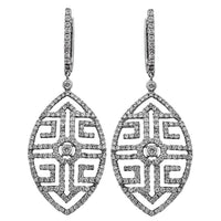 2.87ct. Diamond Chandelier Earrings Set In 18K White Gold, Prong Set