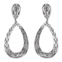 12ct. Diamond Chandelier Earrings Set In 18K White Gold, Pave Set