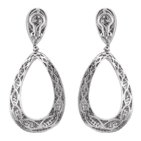 12ct. Diamond Chandelier Earrings Set In 18K White Gold, Pave Set