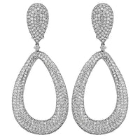 12ct. Diamond Chandelier Earrings Set In 18K White Gold, Pave Set
