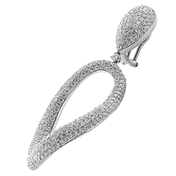 12ct. Diamond Chandelier Earrings Set In 18K White Gold, Pave Set