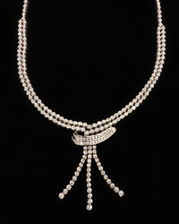 15.00ct. Diamond Necklace Set In 18K White Gold, Round Brilliant Cut