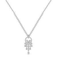 15.2ct. Diamond Necklace Set In 18K White Gold