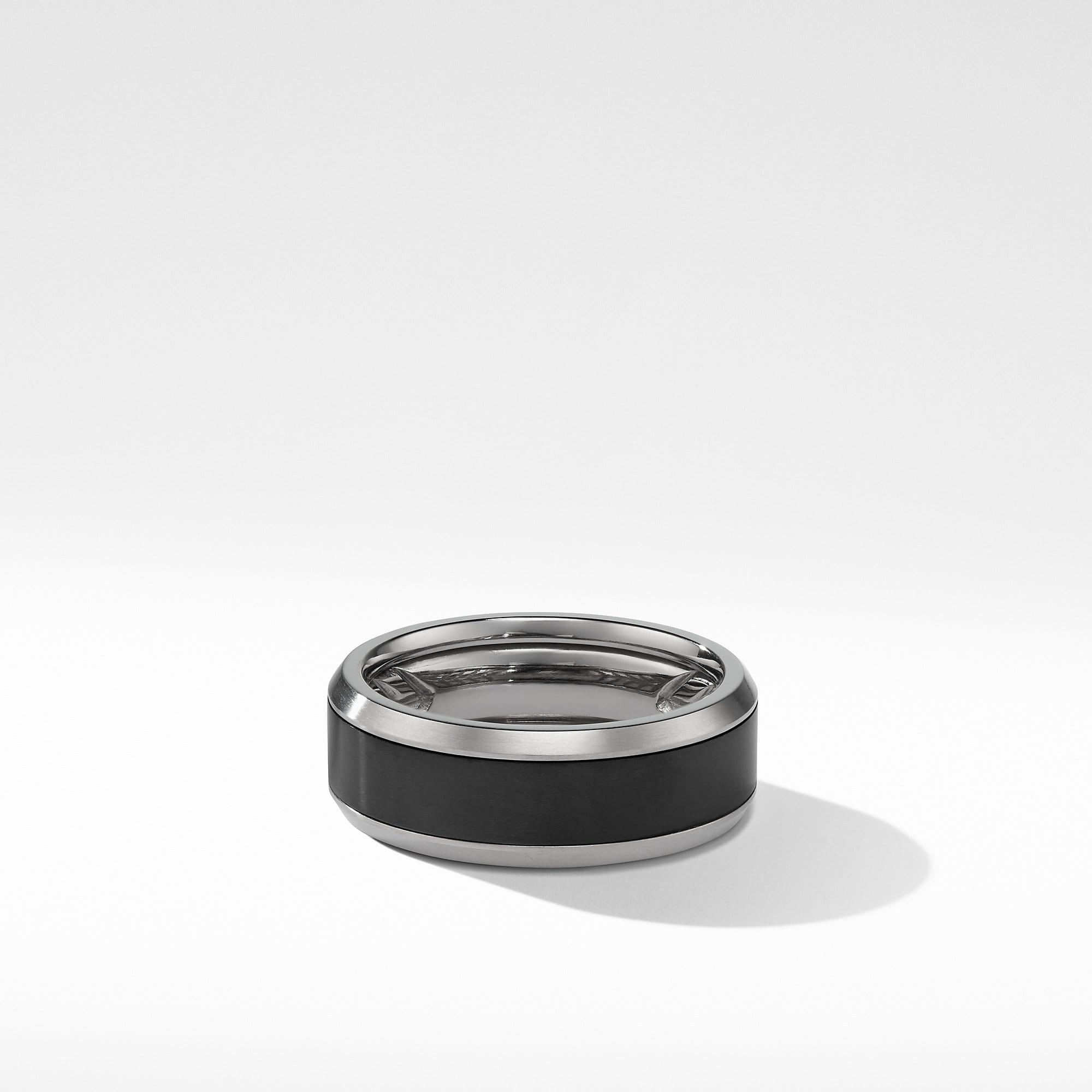 Beveled Band Ring in Grey Titanium with Black Titanium