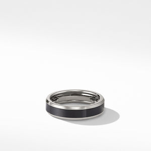 Beveled Band Ring in Grey Titanium with Black Titanium