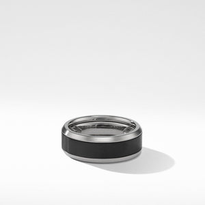 Beveled Band Ring in Grey Titanium with Black Titanium