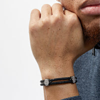 Black Platinum White Diamond Cluster Bracelet