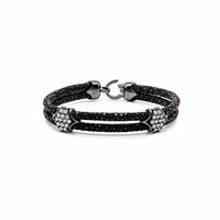 Black Platinum White Diamond Cluster Bracelet