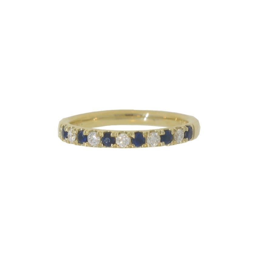Blue Sapphire and Diamond Band