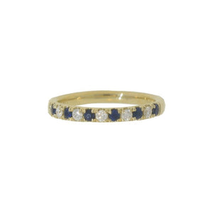 Blue Sapphire and Diamond Band